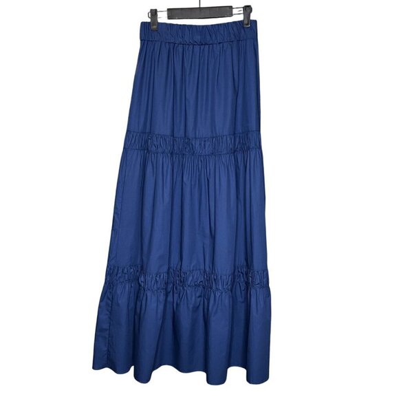 MISA Los Angeles Campos Blue Tiered Maxi Skirt NWT Size M MSRP $290 - Picture 3 of 6
